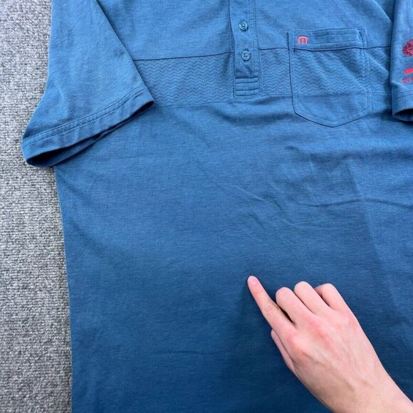 Travis Matthew Polo Large Short Sleeve Blue w Pocket HARMONY CLUB GOLFING - Picture 15 of 16